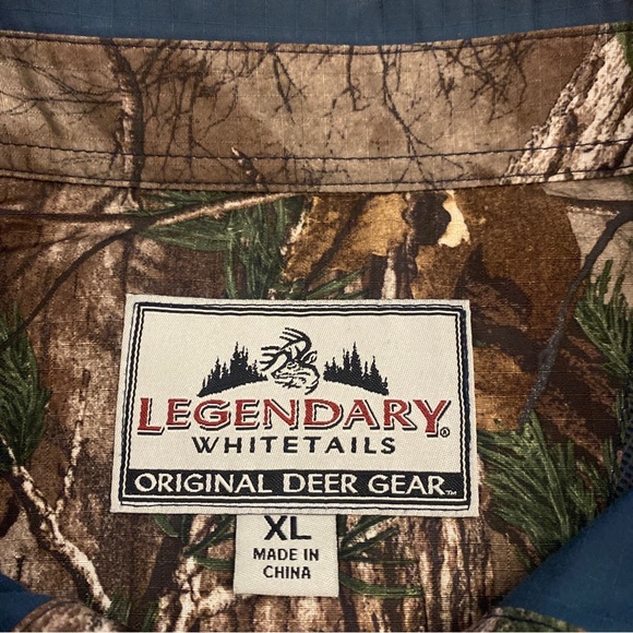 Legendary Whitetails Men's XL Blue Long Sleeve Button Up Shirt Camo Flip Cuff. - Picture 2 of 13